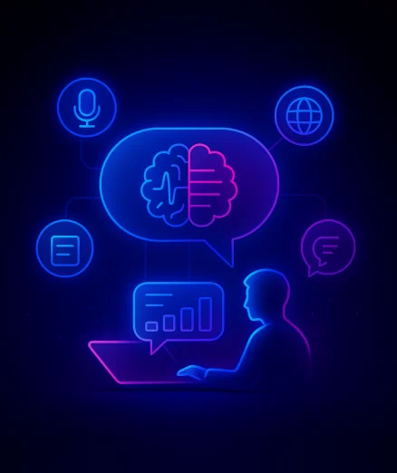 Natural language processing services with an AI brain.