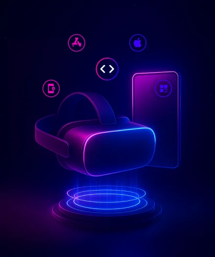 VR headset app development with an iPhone.